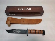 KA-BAR 9193 Dog’s Head 120th Anniv 7” 1095 Cro-Van Fixed Blade USA W/Sheath Box picture