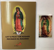 LET’S PRAY THE ROSARY RECEMOS EL ROSARIO Y ESTAMPITA & HOLY CARD picture