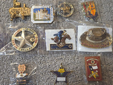 Lot 10 Texas Lions Club Pins 1972-1985 Dallas MD-2 Yellow Rose Saddle Star 68th picture