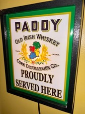 Paddy Irish Whiskey Bar Ireland Man Cave Retro Advertising Lighted Sign picture
