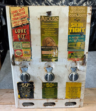 Vtg 1980's 3 Row Condoms Vending Machine, Novelty Collector’s Advertising picture