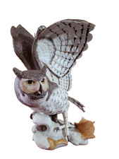 American Masters The GREAT HORNED OWL Porcelain Sculpture by Ronald J Logue 1977 picture