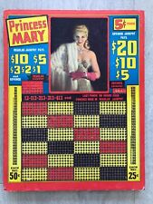 Large Princess Mary 5 cent Punchboard Trade Stimulator Unpunched picture