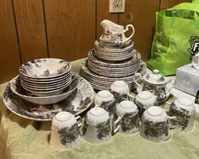 Vintage Yorkshire Genuine Hand Engraved Ironstone 43 Price Set.. picture