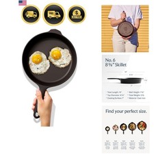 Cast Iron Skillet Non Stick Light Smaller Small Fry Pan for Searing Saute Bake picture