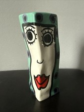 Vintage Jerilynn Babroff Signed Face Vase Pop Art Ceramic Sculpture picture