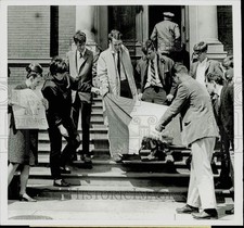 1967 Press Photo Protesters Burn French Flag in Retaliation to France, MA picture