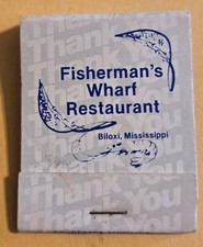 Fisherman's Wharf Restaurant Biloxi Mississippi MS Vtg Unused Matchbook EG  picture