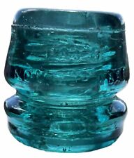 Beautiful Antique Embossed Aqua CD 187 Glass Mine Insulator Pat’d Nov 23rd 1886. picture