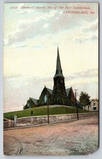 Vintage Emmanuel Church Old Fort Cumberland MD Postcard Printed in Germany picture
