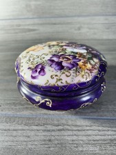 T&V Limoges Hand Painted Porcelain Floral Trinket Dish picture