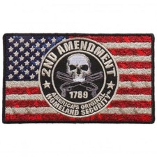 Distressed American USA Flag 2nd Amendment 4 INCH Iron on PATCH BY MILTACUSA picture