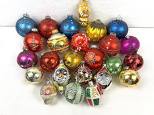 Vtg Mercury Glass Indent Christmas Ornaments Austria Germany W Germany Czech 25 picture