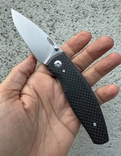 TRM THREE RIVERS MANUFACTURING USA NEUTRON 2, CARBON FIBER 3D, LINER LOCK KNIFE picture