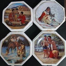 4 piece set of The Hamilton Collection Native American 8.25 inch plates picture