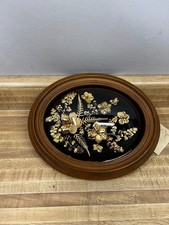 Vintage Flora-Hawaii 24K Gold Dipped Fern & Orchid Oval Wall Plaque MCM Bubble picture