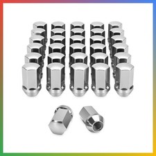 32pc M14x1.5 Lug Nuts Silver 1.75 Inch Cone Seat Heavy Duty Truck picture