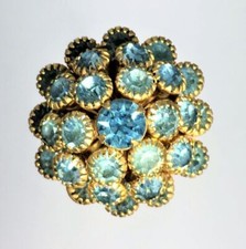 AMAZING AQUA BLUE RHINESTONE HATPIN DONE IN A GLORIFIED PRINCESS SETTING HPN-084 picture
