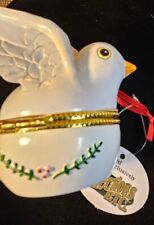 White Dove Collections Etc Handpainted Peace Trinket Box Ornament Collectible  picture