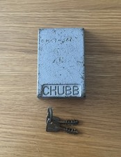 Antique Vintage CHUBB Hercules High Security Padlock. Two Keys. Textured Grey. picture