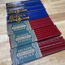 Lot Antique Pencils 35 Dixon Red 36 Linton Blue picture