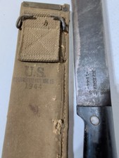 Original 1944 U.S. Army True Temper Machete w/Canvas Sheath USA Made picture