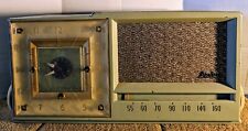 1952 Vintage Arvin 657-T AM Tube Clock Radio Green Powers Up Working Clock Parts picture