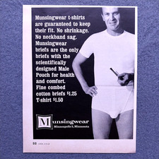 1965 Munsingwear T-shirts and Men's Underwear Vintage Print Ad Magazine Clipping picture