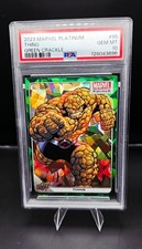 Upper Deck 2023 Marvel Platinum Thing #95 Green Crackle 10/99 PSA 10 picture