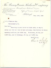 1884 Pennsylvania Railroad Pittsburgh Freight Rate Letter picture