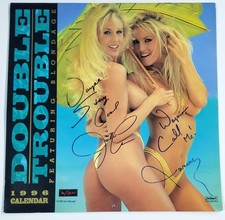 Julia Ann & Janine Lindemulder SIGNED 1996 Double Trouble Blondage Calendar COA picture