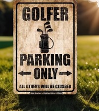 ⛳️Golfer Parking Only Humorous Metal Tin Sign - Vintage Golf Decor new 12x8 picture