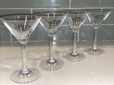 Jonathan Drake stemware Vodka Martini Bar Ware Glass Black Lettering set of 4 picture
