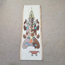 MCM Buddha/Shiva Wall Hanging Gravel Art Textured Sand & Stones 36”x 12”x 1/2” picture