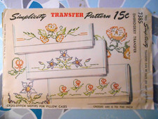 Vintage 1946 Iron-On Transfer Embroidery Pillowcase Cross Stitch Bleeding Heart picture
