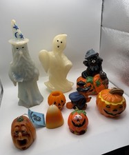 Vintage Halloween Candle LOT OF 9 Ghosts, Wizard, Pumpkin, Cat, All Unused picture
