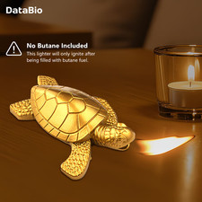 Cool Turtle Lighter Novelty Soft Flame Refillable Butane Gas Mens Gift Gold Tone picture