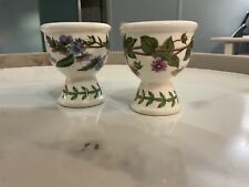 VTG 1972 Porcelain Hand Painted Botanic Garden Egg Cups Set of 2 Made In Britain picture