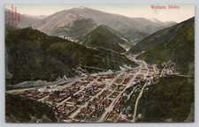 Wallace Idaho, Aerial View Barnard's Studio c1910s Postcard picture