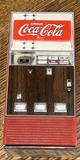 Vintage 1996 CocaCola Mini Vending Machine Coin Bank Dispenser Working 4/AA Used picture