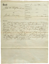 1867 Delaware Land Deed John H. Clifton Right-of-Way Manticke Historic picture