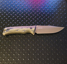 OKnife Fortitude D2 Survival Fixed Blade, Black Drop Point, G10, Sheath picture