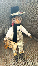 OOAK PRIMITIVE CHRISTMAS/WINTER SNOWMAN DOLL. picture