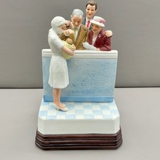 Norman Rockwell The New Arrival Music Box Brahms Lullaby Porcelain 1989 WORKS picture