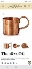Jacob Bromwell Hand Made 1822 OG Copper Cup - Extra Thick Heavy Gauge Copper NIB picture