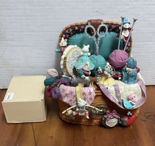 Vintage Enesco Knitting Pretty Musical Box 1990 Multi Action Animated Works picture