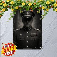 Patriotic American General Military Hero Historical Portrait Metal Tin Sign picture