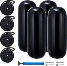 4 Pack Boat Fenders 10x28'' with Boat Bumpers & Ribbed Center Hole for Docking picture