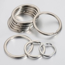 20pc Stainless Steel 15-50mm Flat Key Rings Silver Key Chain Split Key Ring 1.2