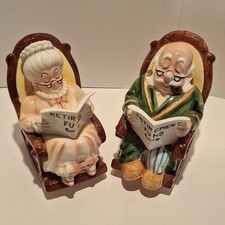 Lefton Retirement Fund Grandparents Ceramic Piggy Banks Original picture